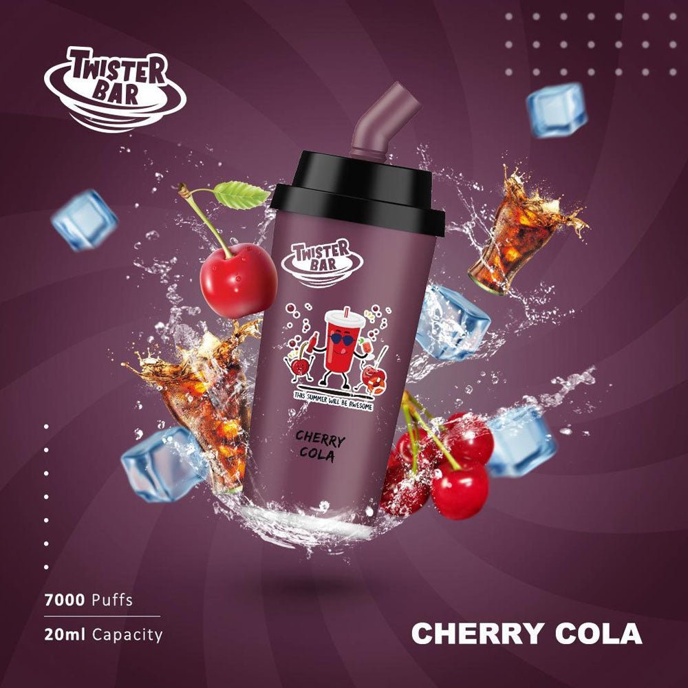 Twister Bar 7000 Disposable Vape Pod Box of 10-Cherry Cola-vapeukwholesale