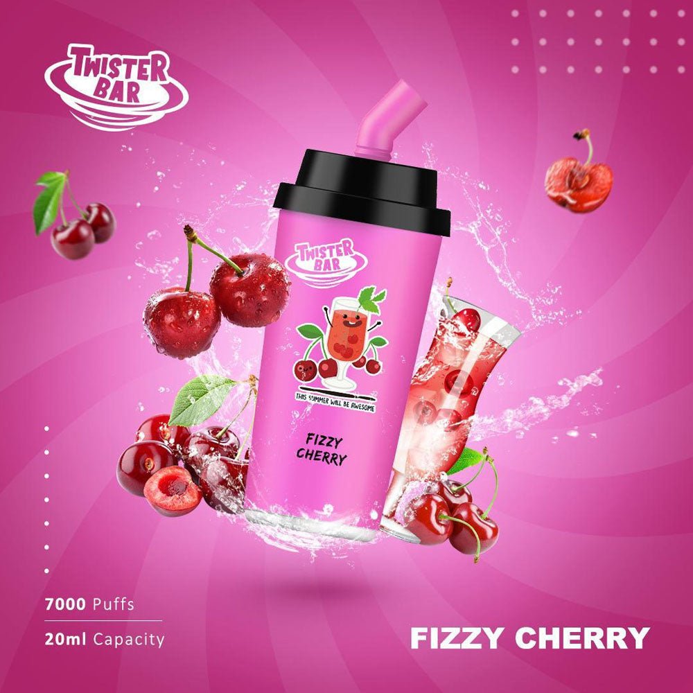 Twister Bar 7000 Disposable Vape Pod Box of 10-Fizzy Cherry-vapeukwholesale