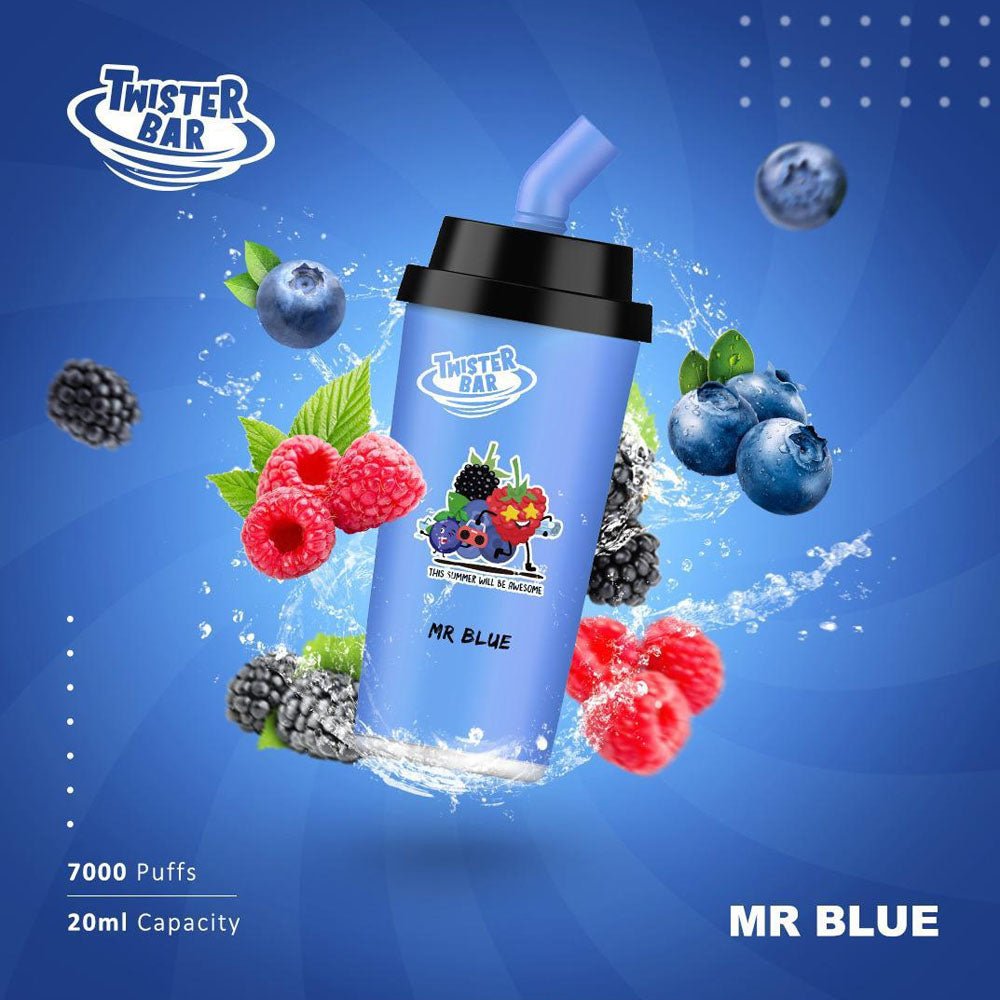 Twister Bar 7000 Disposable Vape Pod Box of 10-Mr Blue-vapeukwholesale