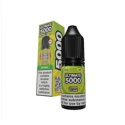 Ultimate Bar 5000 Nic Salts 10ml E - Liquid - Box Of 10 - Lemon and Lime - vapeukwholesale