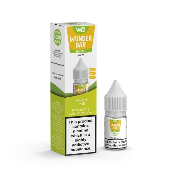 Wundar Bar 6000 Nic Salt 10ml - Box Of 10-Lemon Lime-vapeukwholesale