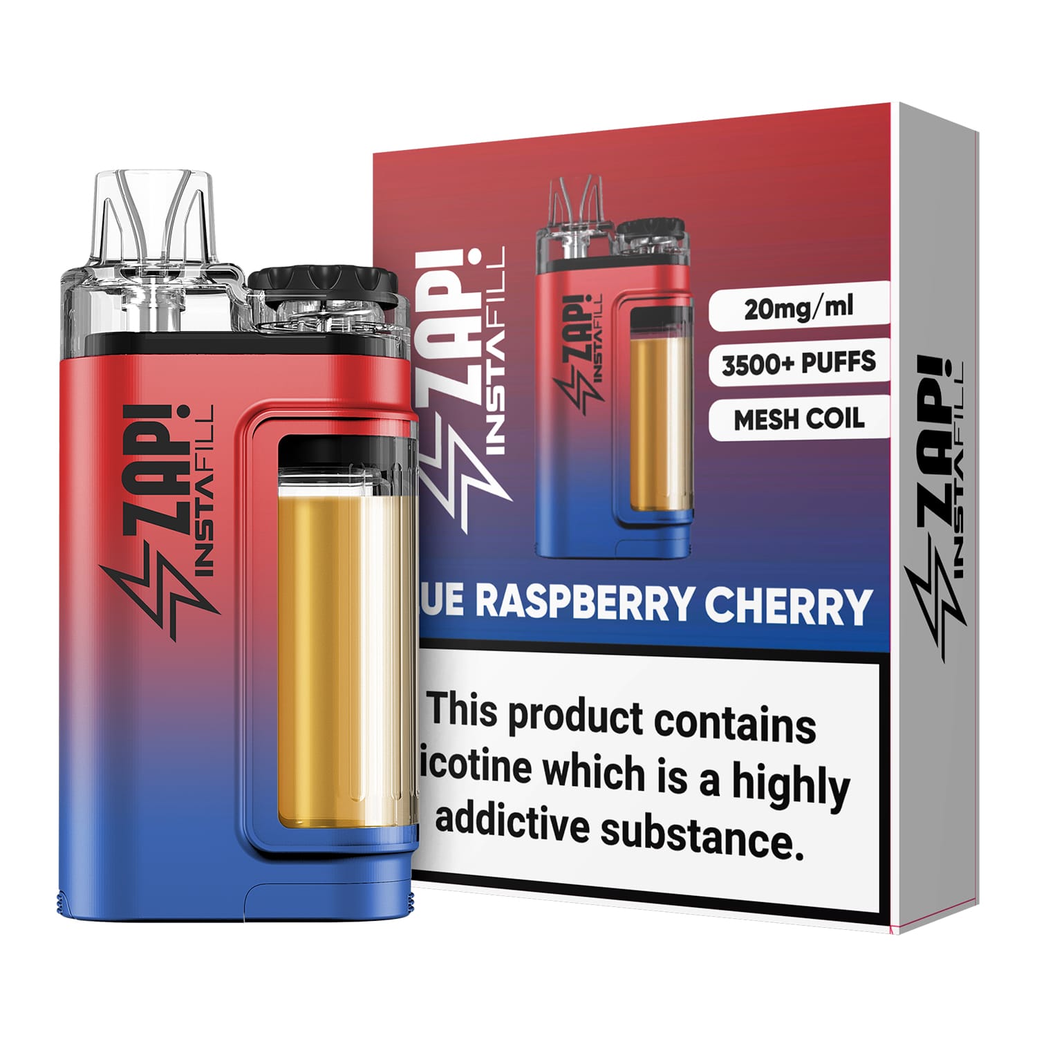 Zap Instafill 3500 Puffs Disposable Pod Vape Kit - Pack of 5-Blue Raspberry Cherry-vapeukwholesale