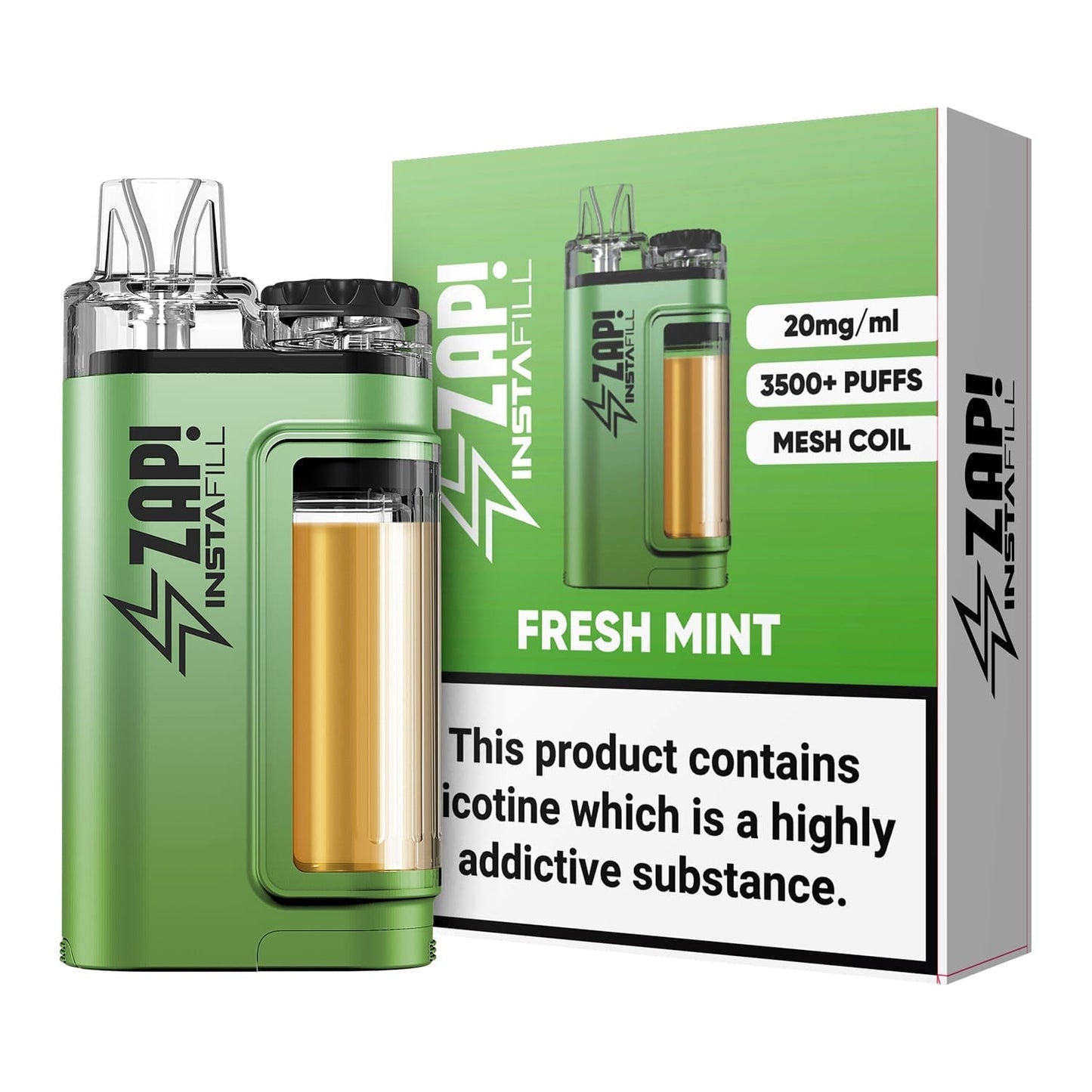 Zap Instafill 3500 Puffs Disposable Pod Vape Kit - Pack of 5-Fresh Mint-vapeukwholesale