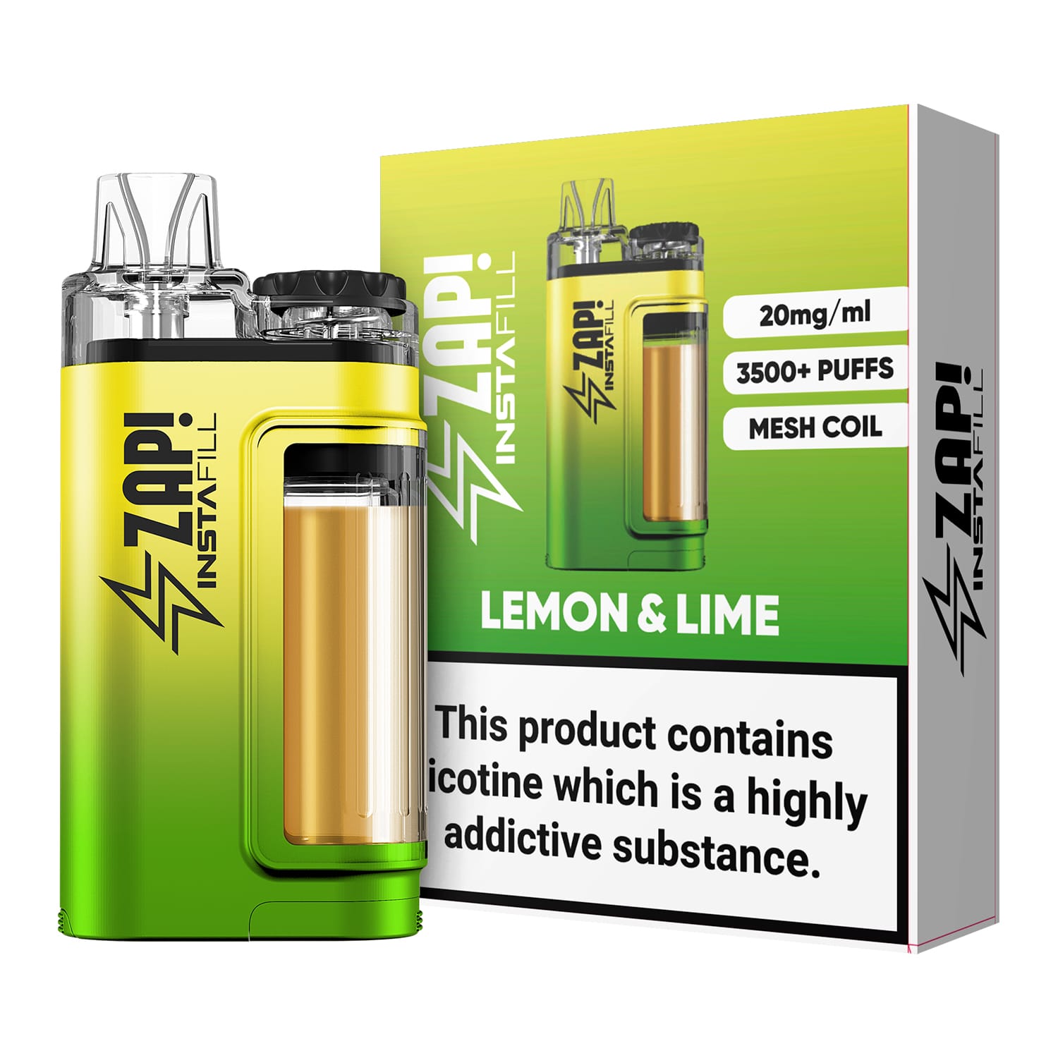 Zap Instafill 3500 Puffs Disposable Pod Vape Kit - Pack of 5-Lemon & Lime-vapeukwholesale