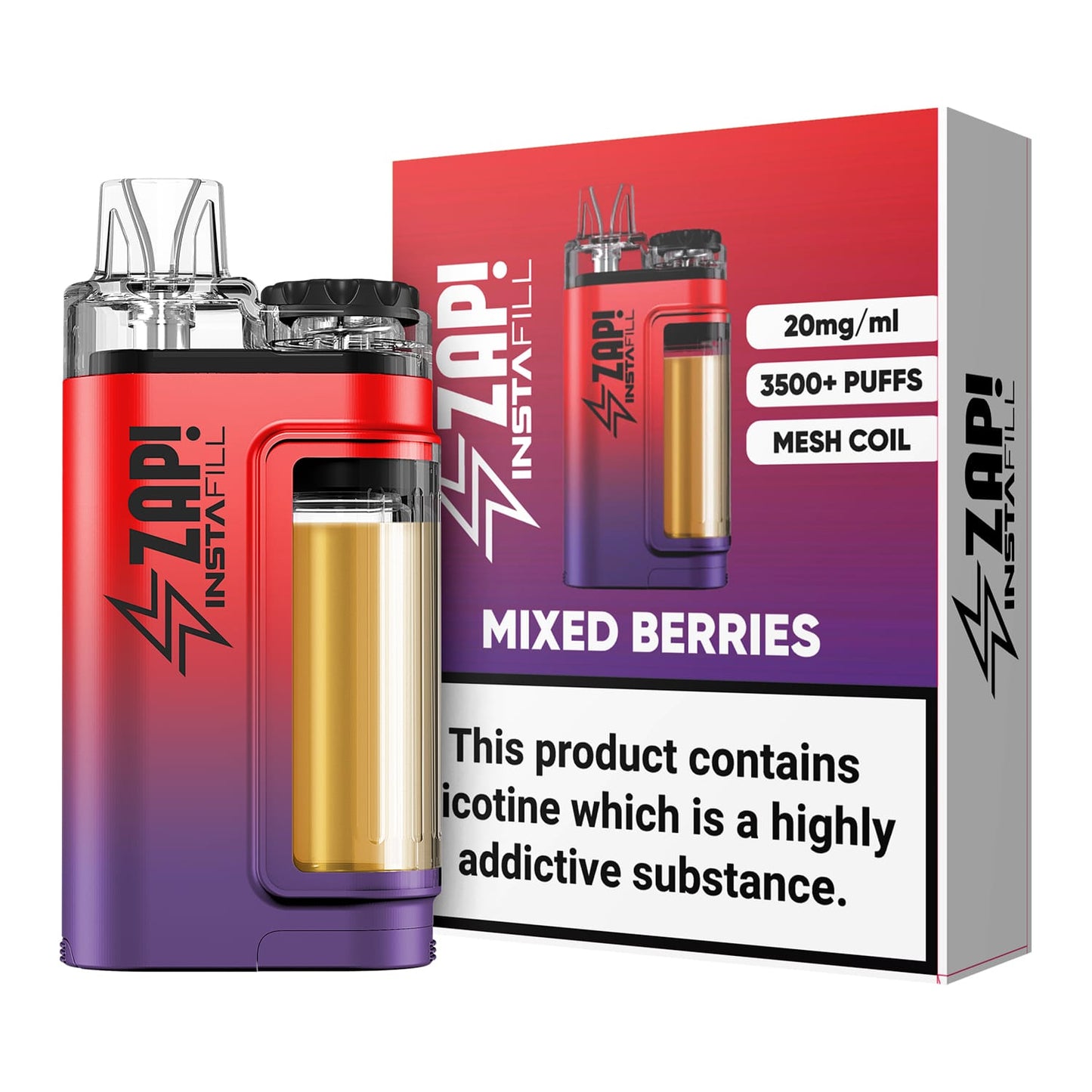 Zap Instafill 3500 Puffs Disposable Pod Vape Kit - Pack of 5-Mixed Berries-vapeukwholesale