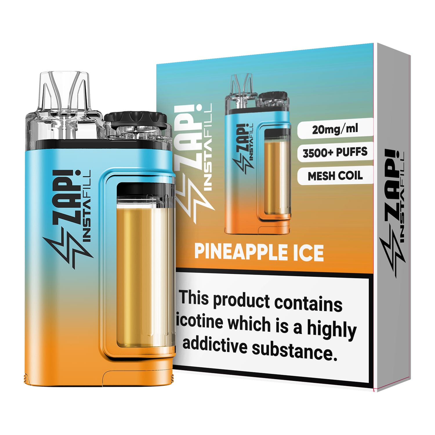 Zap Instafill 3500 Puffs Disposable Pod Vape Kit - Pack of 5-Pineapple Ice-vapeukwholesale