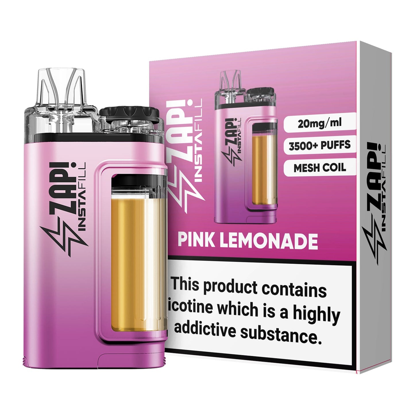 Zap Instafill 3500 Puffs Disposable Pod Vape Kit - Pack of 5-Pink Lemonade-vapeukwholesale