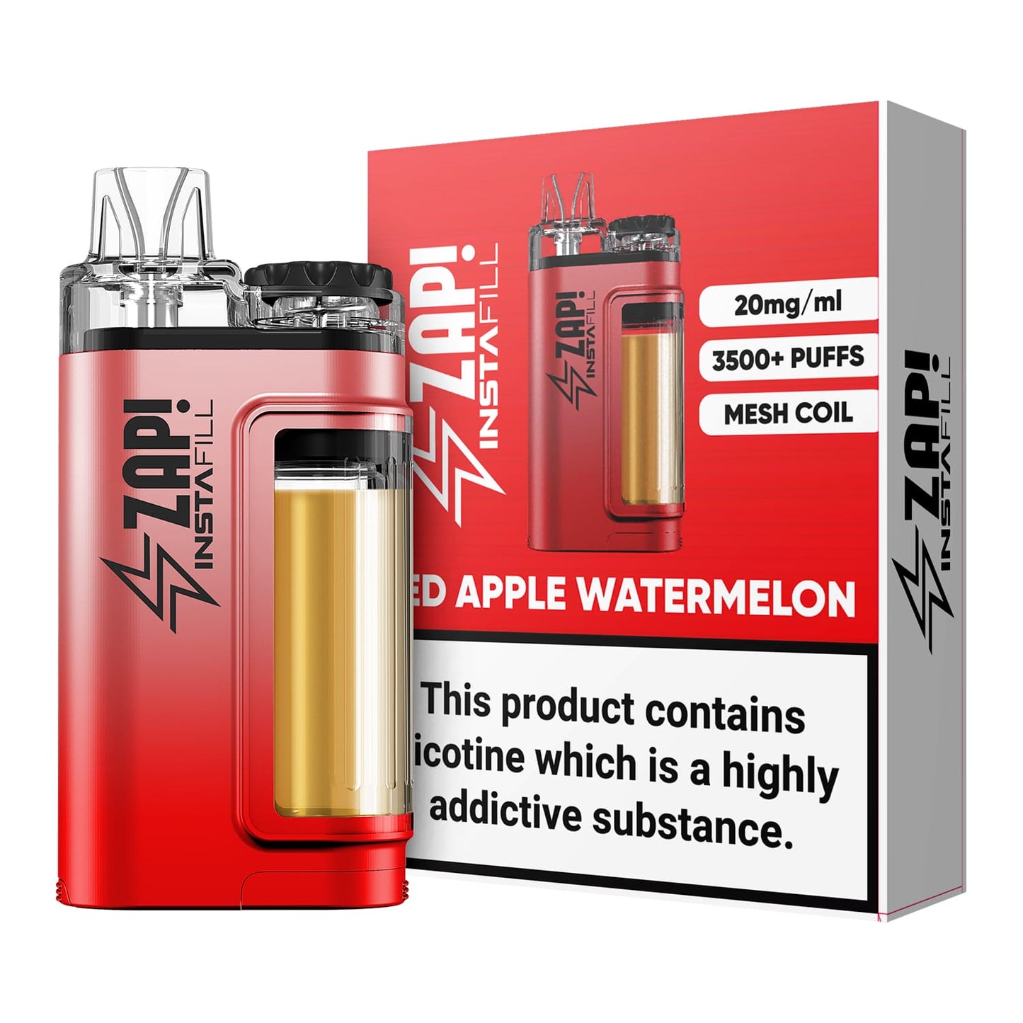 Zap Instafill 3500 Puffs Disposable Pod Vape Kit - Pack of 5-Red Apple Watermelon-vapeukwholesale