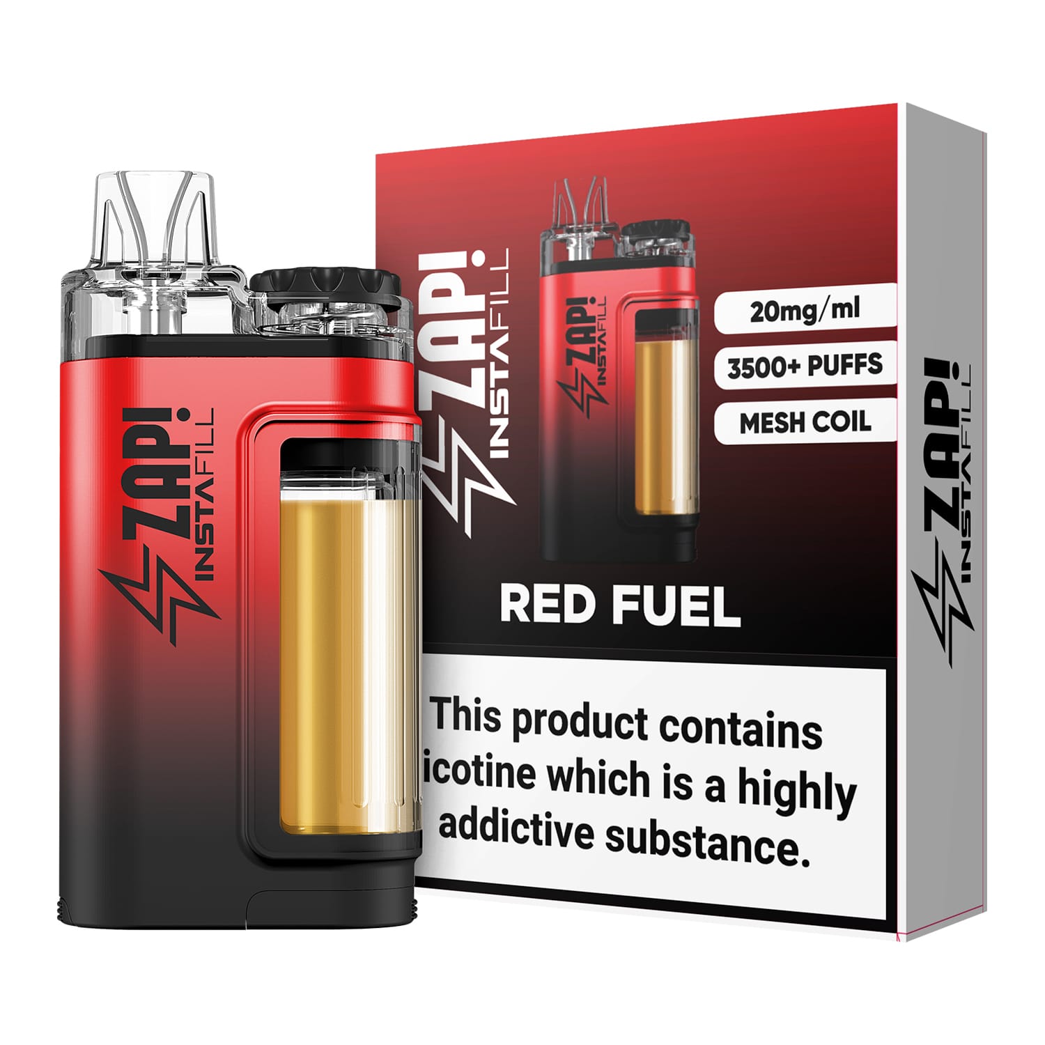 Zap Instafill 3500 Puffs Disposable Pod Vape Kit - Pack of 5-Red Fuel-vapeukwholesale