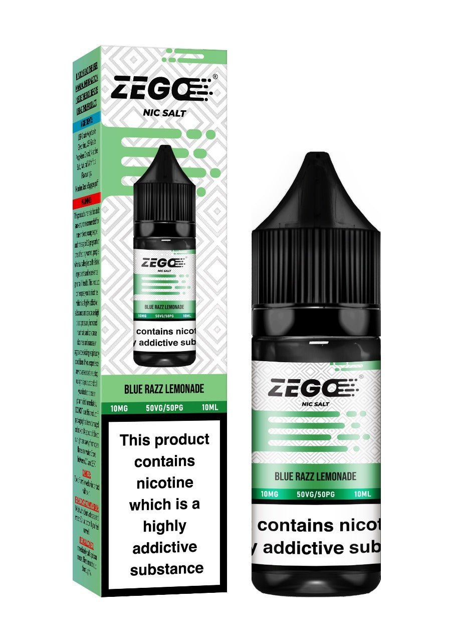 Zego Nic Salt 10ml E-Liquid - Box of 10-Blue Razz Lemonade-vapeukwholesale