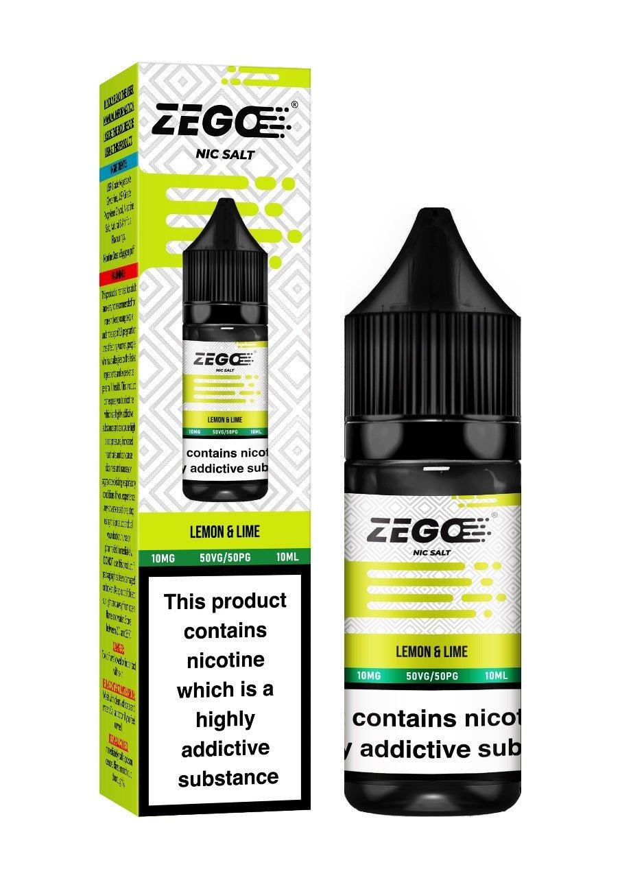 Zego Nic Salt 10ml E-Liquid - Box of 10-Lemon & Lime-vapeukwholesale